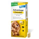 Advantage Chewable 450mg Chewable Tablets for Dogs >11 - 22kg (3 pack), Flea and Tick Treatment, Fast Acting Kills Fleas Within Hours, Prevention Lasts For A Month, Easy To Administer