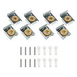 Mirror Clips, Mirror Brackets, Frameless Mirror Glass Wall Hanging Fixing Kit Mirror Hanger Clips Suitable for Bathroom Living Room Public Places 2 Sets 8Pcs