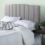 Zinus Upholstered Channel Stitched Headboard in Grey, Queen