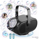 Pulsky Bubble Machine 22000+ Bubbles/Min, 90°/180°/360° Rotating Automatic Rechargeable 3 Speeds Bubble Machine for 3 4 5 6 Year Kids, Parties, Birthday Gifts, Wedding（Black）