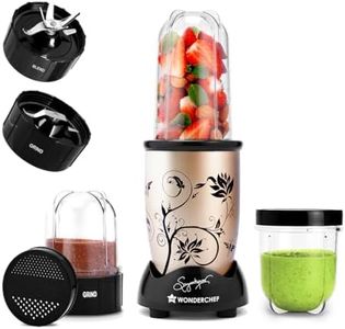 Wonderchef Nutri-blend 500W Mixer Grinder, 22000 RPM Motor, Smoothie Maker, Masala Grinder, Chutney Blender, 3 Unbreakable Jars, Recipe Book by Chef Sanjeev Kapoor, 2 Yr Warranty, Champagne