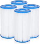 Future Way Pool Filter Cartridge Type A or C Replacement for Intex 1000/1500/530 GPH Filter Pump for Above Ground Pools, Replace Type A or C, 4 Pack