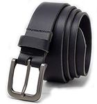 Ashford Ridge England Mens Fashion 34mm (1.25") Real Leather Trouser Belt - Black Medium