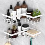 Kegii Corner Shower Caddy Shower Corner Shelf Shower Rack Organiser Corner Bathroom Corner Shelves White