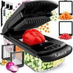 Vegetable Chopper Vegetable Cutter - Food Onion Salad Veggie Chopper with Container - French Fry Potato Dicer Slicer Cutter - Kitchen Tools & Gadgets (2-in-1 Black)