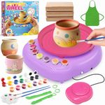 Pottery Wheel for Kids,Complete Pottery Kit and Tools for Beginners,Arts and Crafts Toys for Kids Ages 8-12,Art Supplies Birthday Gifts for Boy Girl Age 6 7 8 9 10 11 12 (pink/purple)