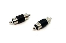 Dolphin Automotive Pair of RCA Phono Male Plug To RCA Phono Plug Joiner Audio Visual Video Coupler Adapter (Male to Male)