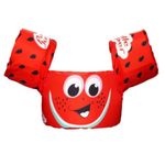 Arrowmax Cute Printed Cool Beach/Pool Party Float Arm Bands Swimming Trainer Vest Life Jacket Safety Gear for Baby Boys and Girls from 2 to 6 Years 22 to 55 lbs (Red)