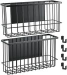 NiHome Magnetic Metal Basket Organizers 2PCS Medium & Small, Versatile Storage for Kitchen & Office Holds Up to 14 lbs, Easy Attach to Refrigerator or Any Magnetic Surface, Space-Saving Design (White)