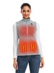 ORORO Women's Heated Fleece Gilet with Power Bank - Electric Heated Vest for Women Base Layer (Charger Not Included) (Flecking Grey,M)