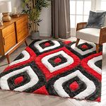 RUBI RUGS_Modern Soft Fluffy Large Shaggy Rug for Bedroom Living room Dorm Kids Room Indoor Home Decorative, Non-Slip Plush Furry Fur Area Rugs Comfy Nursery Accent floor carpet fur mat [Size 2x8 feet (Runner)].