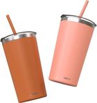 CUPKIN Stainless Steel Insulated Tumbler with Lid and Straw - 20 oz Water Bottle with Straw, Stainless Steel Cups, Travel Coffee Mug for Adults, Iced Coffee Cup with Lid, Coffee Tumbler for Travel