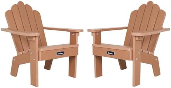 FUNBERRY Kids Outdoor Chair, CPC Certified HDPE Kids Adirondack Chairs Set of 2, All Weather Easy Installation Toddler Outdoor Chair with Ergonomic Design for Patio, Garden, Picnic, Backyard, Beach