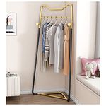 Basketball Hoop Freestanding Corner Clothes Rail, 22mm Thicken Modern Clothes Rack Garment Display Stand for Bedroom Entryway Office (Color : Black Gold)