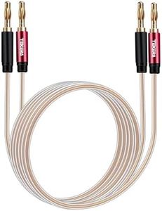 TEKERA Speaker Cable with Banana Tip Plugs, 1M Speaker Cable with Gold-Plated Banana Tips Oxygen-Free Copper (OFC) for Stereo and Home Theater