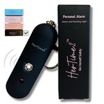 HerTime2 Personal Safety Alarm for Women – Travel Safe and Waterproof Self Defense Alarm for Women by Women – Safety Alarm Keychain for Women – Loud Alarm – Strobe Light – Keychain Alarm (Black)