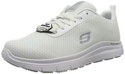 Skechers Men's Flex Advantage - Bendon SR Sneaker,White Mesh Water and Stain Repellent Treatmen,9 UK