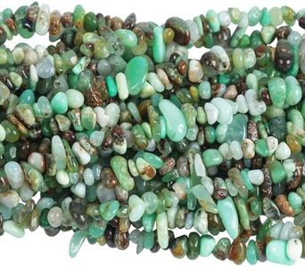 Loveliome 90 Inches Australia Green Jasper Irregular Shaped Crystal and Healing Tumbled Chip Stone Beads for Jewelry Making