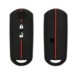 kwmobile Car Key Cover Compatible with Mazda 2 Button Car Key Keyless Go Key Cover - Silicone Protective Car Key Fob Case - Black/Red