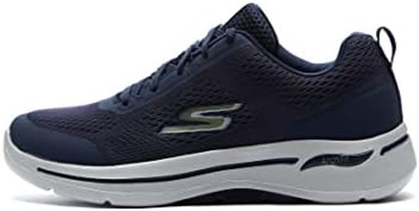 Skechers Men's Gowalk Arch Fit-Athletic Workout Walking Shoe with Air Cooled Foam Sneaker, Navy/Gold, 8 X-Wide