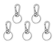 DS. DISTINCTIVE STYLE Carabiner Clip Keyring Stainless Steel Keychain with Snap Hook Quick Release Key Rings