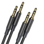 3.5mm Aux Cable Auxiliary Audio Cable, [2 Pack 2m3m] Braided Male to Male Headphone Cord Hi-Fi Sound Aux Cord Compatible for Car/Home Stereos,Speaker,Sony,Echo Dot,Headphones,Beats,iPod iPad etc-Black