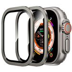 WSKEN for Apple Watch Ultra 2/ Ultra Screen Protector 49mm,9H Tempered Glass + Titanium Alloy Frame, [Keep Original] [Touch Sensitive] Lightweight Protective Glass Film for iwatch Ultra 2 Pack,Original