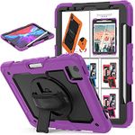 DuraSafe Cases for iPad Air 4th 5th Gen 10.9 inch Rugged Case A2588 A2589 A2591 MM9E3HN/A MM9D3HN/A A2316 MME23HN/A MM9C3HN/A MM9F3HN/A MYFQ2HN/A MYFM2HN/A MYFR2HN/A MYFP2HN/A MM9N3HN/A - Purple