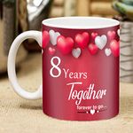 ME & YOU Romantic Anniversary Gift for Wife/Girlfriend/Boyfriend/Husband/Her/Him/Bhaiya/Bhabhi/Friends & Parents | 8 Years Together Forever to Go Anniversary Gift (Coffee Mug)