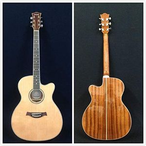 Haze 40" Gloss Natural Electro-Acoustic Guitar, Cutaway + Free Gig Bag |560CEQN|