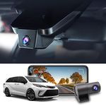 Fitcamx 2K Front and Rear Dash Cam Suitable for Toyota Sienna LE Limited XLE Platinum XSE 2021 2022 2023 2024, OEM Factory Style, Dual 1440P+1080P HD Video WiFi, Loop Recording G-Sensor, 64GB Card