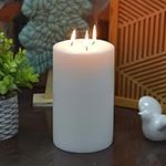 5" by 8" Inch White Pillar Candle