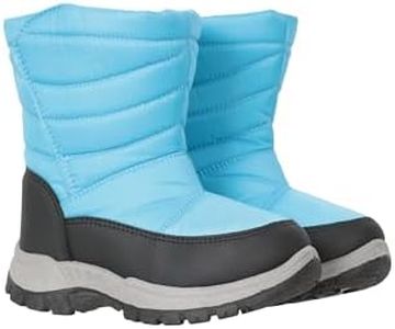 Mountain Warehouse Caribou Junior Kids Snow Boots - Snowproof, Fleece Lining, Warm, Insulated, High Traction Sole - Ideal For Bright Blue Kids Shoe Size 7