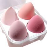 FIFIGO Makeup Sponge Set Blender Beauty Foundation Blending Sponge, Flawless for Liquid, Cream, and Powder, Multi-colored Makeup Sponges,Dry And Wet Use 3D Beauty Egg for Make Up. 4 Pcs