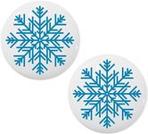 Set of 2 Pretty Snowflake Ceramic C