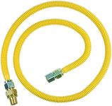 BrassCraft CSSC45E-60 P 1/2-Inch MIP EFV x 1/2-Inch FIP x 60-Inch Safety+PLUS Gas Appliance Connector, 5/8-Inch, OD 93,200 BTU