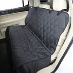 Petslover Dog Back Seat Cover Protector Waterproof Scratchproof Hammock for Dogs Backseat Protection Against Dirt and Pet Fur Durable Pets Seat Covers for Cars (Sedan & SUV Cars, Black), Polyester