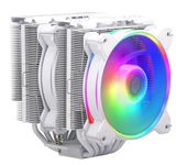 Cooler Master Hyper 622 Halo White Dual Tower CPU Air Cooler, 120 Halo² PWM Fan, Dual Loop ARGB, 6 Copper Heat Pipes, Nickel-Plated, 154mm Tall, AMD Ryzen AM5|AM4, Intel LGA 1851|1700|1200 Brackets