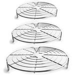 KITCHENATICS Round Cooling Racks for Cooking & Baking, Stainless Steel Steamer Rack, Canning Rack, Cake Cooling Rack - Circle Wire Cooling Rack for Air Fryer, Instapot, Cake Pans - 3PC 7.5", 9", 10.5"