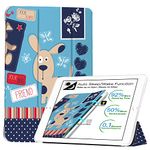 DuraSafe Cases for iPad Mini 6 8.3 Inch 2021 [ Mini 6th Gen ] A2567 A2568 A2569 Printed Smart Trifold Lightweight Soft Silicone Transparent Front & Back Cover - Puppy Friend