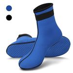 RTDEP 3MM Neoprene Socks Diving Socks Waterproof Scuba Snorkeling Water Socks for Beach Swim Boarding(Blue,L