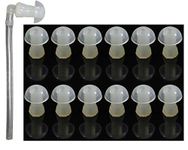 FCS hearing aid domes Ear Tips Silicone Earplug Domes for BTE and Pocket Hearing Instruments Ear Tip Replacement With Tube and Elbow Connectors (Made In India, 12 Pc. Medium- 10mm)