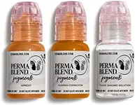 Perma Blend - Eyebrow Warm Modifier Tattoo Kit - Makeup Kit for Microblading & Permanent Eyeliner - Professional Tattoo Ink - Apricot, Pumpkin Corrector & Shading Solution (0.5 oz, 3 ct)