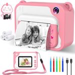 CHAKEYAKE Kids Camera, Digital Camera for Kids Instant Print, 20MP 1080P Toddler Video Camera With 32G SD Card, 3 Paper Roll,5 Color pen, Kids Dinosaur Toys Festival Gifts For 3-12 Year Old Boys Girls