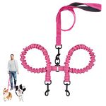 Double Dog Lead for Walking 2 Dogs, Double Dog Lead Splitter, Reflective Dual Dog Leash for Puppy Walks, Dog Leash 360°Swivel Rotation