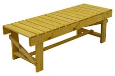 Woodside Wiverton 2 Seater Garden Patio Bench, Outdoor Wooden Loveseat, Hard Pine Wood