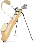UNIHIMAL Golf Lightweight Stand Carry Bag– Easy to Carry and Durable Pitch n Putt Golf Bag for The Driving Range, Par 3 and Executive Courses–31.5 inches Tall (Golden)