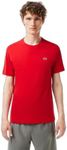 Lacoste Men's Basic Crew Neck Sport Tee, Red, Large