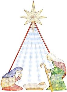 6ft Outdoor Pre-lit Nativity Set - Lighted Christmas Scene with 240 UL Lights - Weather-Resistant and Quick Assembly