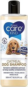 Oatmeal Dog Shampoo 500ml CareKind professional dog grooming shampoo for smelly dogs with baby fresh scent, best puppy shampoo with conditioner, Vegan pet shampoo (1x 250ml)